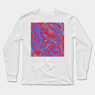 Freedom: Red, Lavender, and Aquamarine Long Sleeve T-Shirt